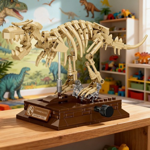 Realistic rex fossil set - 3d, t-rex