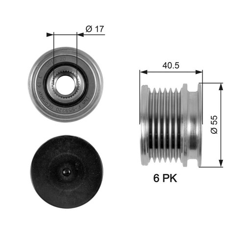 Alternator freewheel clutch - alternator,