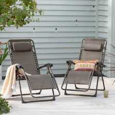 Set of 2 Helsinki Zero Gravity Sun Loungers Bronze / Black / Teal **Brand New**