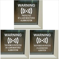 Alarm Stickers System Monitored Warning Signs Security Home Premises Business