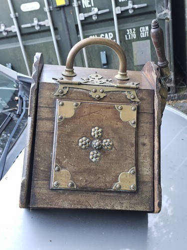 Antique victorian coal scuttle - victorian,