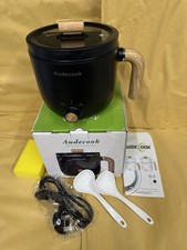 Audecook Electric Hot Pot, 1.5L Portable Non-Stick Mini Multi Cooker Black