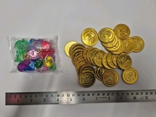 Collection Of Plastic Toy Gold Pirate Coins And Jewels
