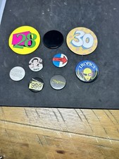 Nine Vintage Pin Back Button