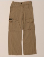 WRANGLER Boys Wide Leg Cargo Trousers 6-7 Years W24 L21 Beige Cotton CV05