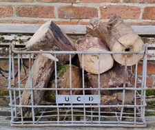 VINTAGE METAL MILK CRATE - LOG
