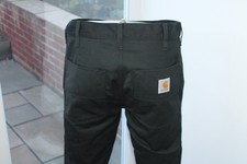 Mens Black CARHARTT  Work Taper trousers W30 L29 Workwear 30RSABBOTT Pant WIP