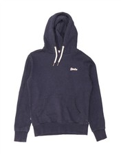 SUPERDRY Mens Hoodie Jumper XS Navy Blue Cotton BC07