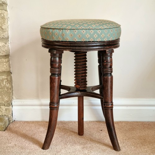 Antique piano stool adjustable - piano,