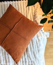 Terracotta brown plain linen