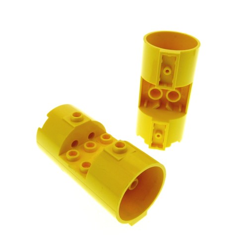 Lego cylinder 3x6x2 yellow - 2x,