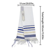 Morning Prayer Tallit Shawl Israel Jewish Gold Talit Messianic Red Blue Stripes
