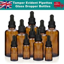 Amber glass dropper bottles - glass,