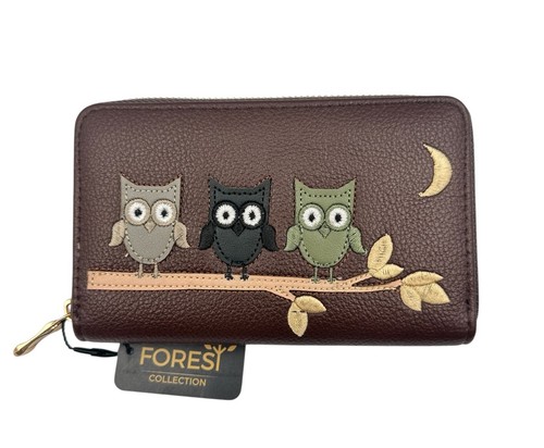 Owl wallet brown - wallet, around