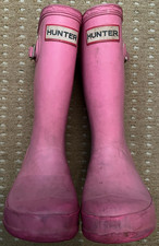 Hunter Kids Girls Wellies Rubber Boots Pink Size 10 Children Child Winter Boots