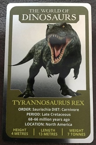 Indxt rex silver card dinosaur - card,