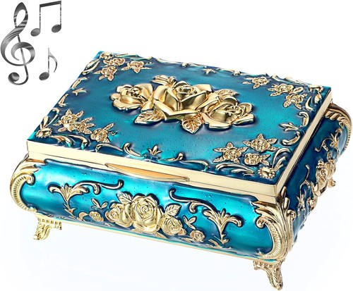 Musical jewellery box blue - musical,