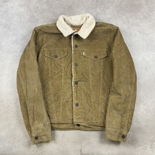 Levi's Corduroy Jacket Mens Medium Sherpa Lined Cord Trucker, Brown
