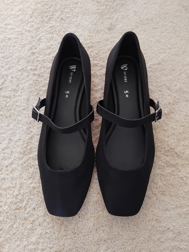 Black square toe mary - black, jane