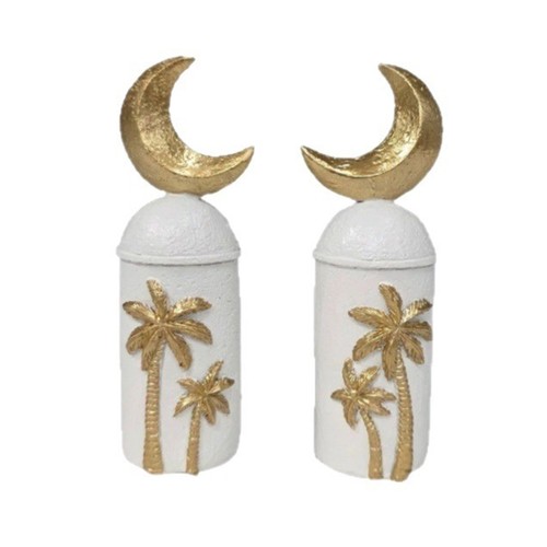 2pcs resin moon - and, coconuts