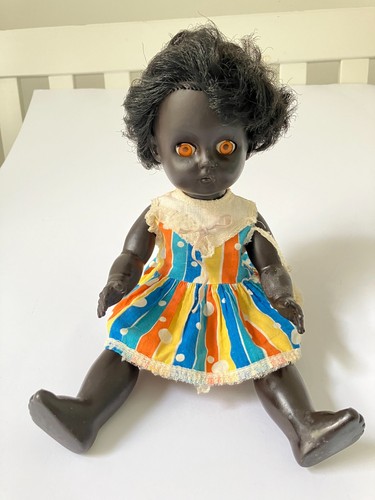 Vintage 1960 black doll 14 - doll,