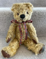 Small Antique Vintage Chad Valley Mohair British Teddy Bear W/ Label