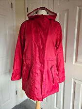 Cotton Traders - Red, Hooded, Lightweight, Fleece Lined, Parka Jacket -Size UK14