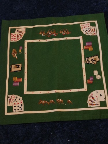 Vintage playing card table rug - table,
