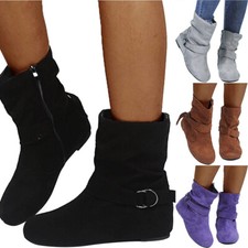 LADIES WOMENS FLAT ANKLE ZIP