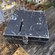 Vintage Metal Ballot Box Genuine Government Voting Storage