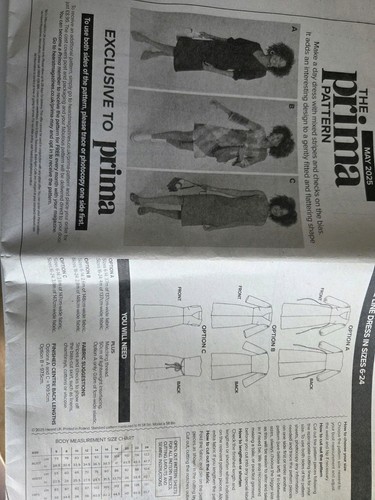Sewing pattern prima magazine - sewing,
