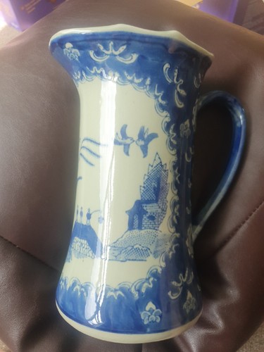 Antique blue white jug - antique, &
