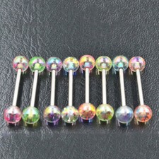 2PC Tongue Bars Surgical Steel