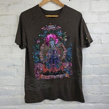 Elvis Jesus Psychedelic Buddha T-Shirt Medium Women’s Festival Sequin Beads RARE