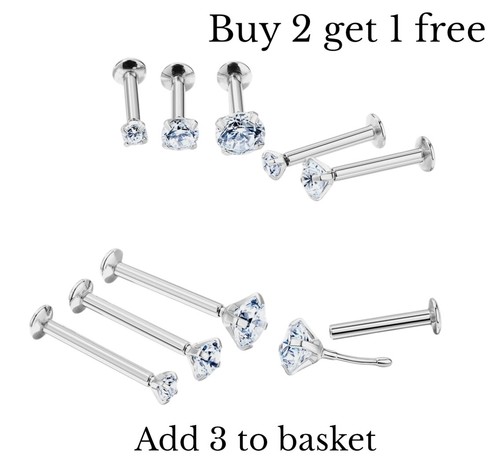 Crystal threadless labret