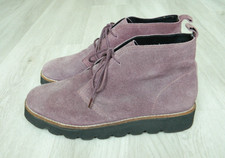 Faith Ladies Comfort Creeper Ankle Boots Purple Suede Size 6 / 39