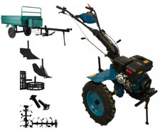 18HP 4-Stroke Petrol Rotavator Tiller Cultivator Machine, Tiller Plough Trailer