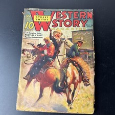 Vintage Pulp Western Story Magazine July 10 1937 Rustlers Dust