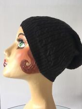 Celtic Clothing chocolate brown 100% organic Merino wool cable knit beanie hat 