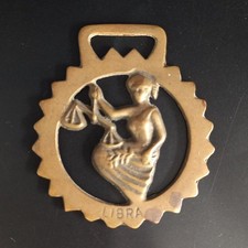 Vintage Peerage England Libra Star Sign Zodiac Horse Brass