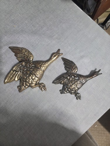 Vintage brass flying ducks - brass,