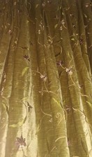 Bespoke Heavy Wide & Long  Opulent  Velvet with crewel work Curtains~Beautiful~