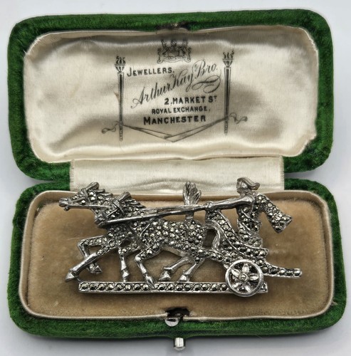 Vintage marcasite chariot - vintage,