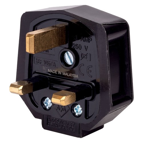 Duraplug 13a fused black - fused,