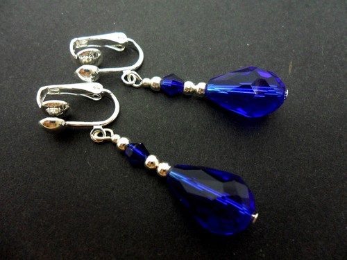 Pair cobalt blue crystal - a, of