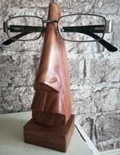 Reading Glasses Holder Eyeglass Stand Wooden Carved Nose Frames Spectacles