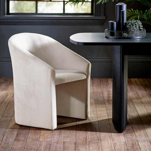 Cream chenille tub dining - cream,