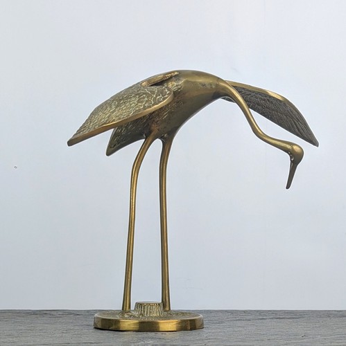 Vintage solid brass crane - solid,