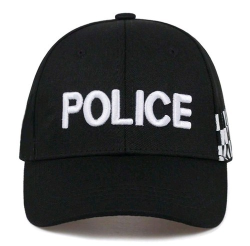 Black white embroidered - black/white, police