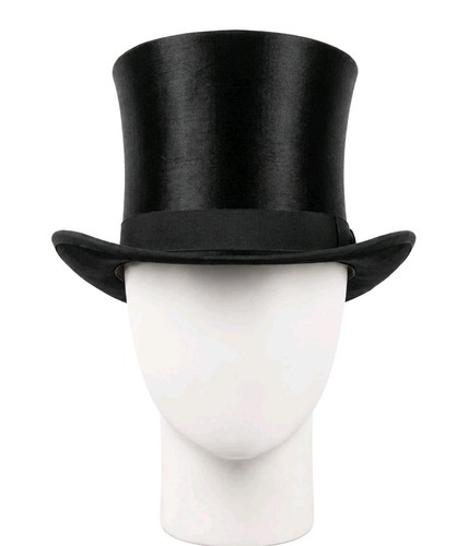 Black victorian top hat - black,